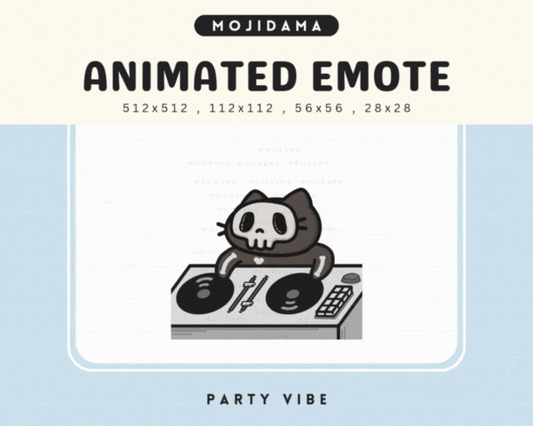 Skull Cat Party Vibes Emotes