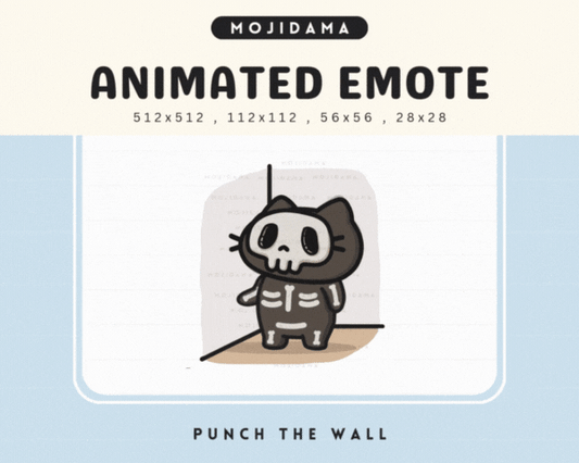 Skull Cat Punch Wall Emotes