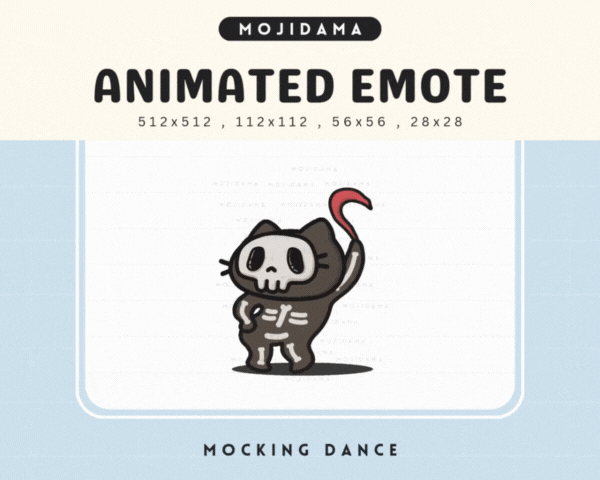 Skull Cat Mocking Dance Emotes