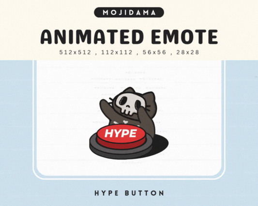Skull Cat Hype Button Emotes