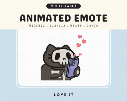 Skull Cat Love It Emotes
