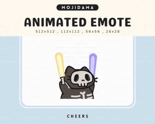 Skull Cat Cheers Emotes