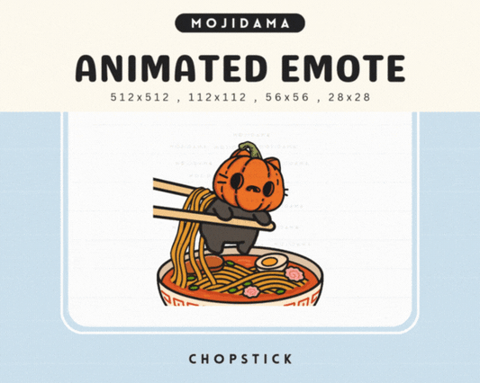 Pumpkin Cat Chopstick Emotes