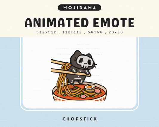 Skull Cat Chopstick Emotes