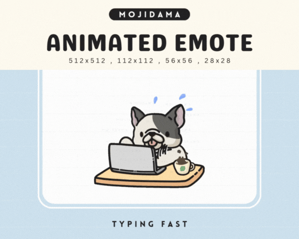 French Bulldog Typing Fast Emotes