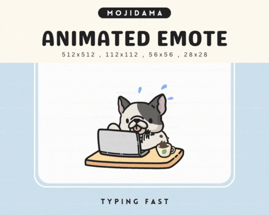 French Bulldog Typing Fast Emotes