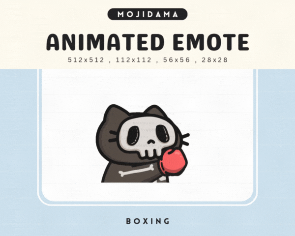 Skull Cat Boxing Emotes