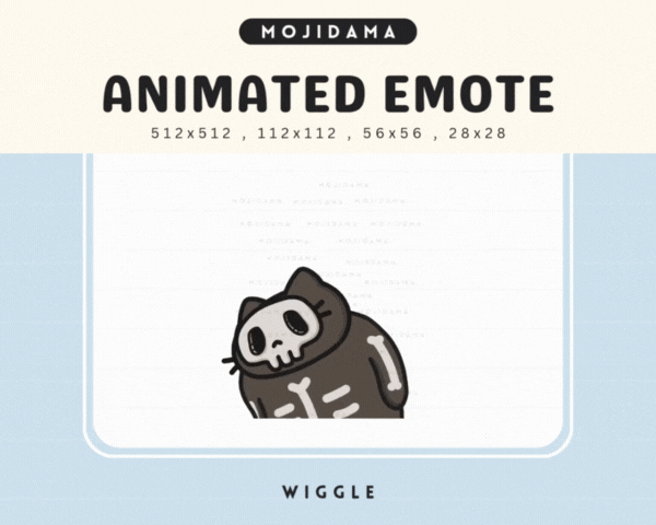 Skull Cat Wiggle Emotes