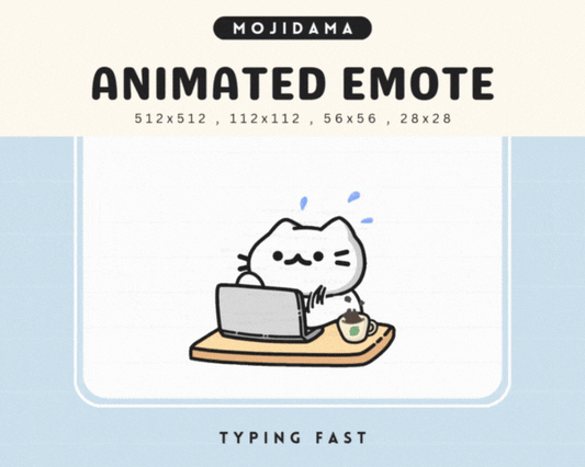 Cat White Typing Fast Emotes