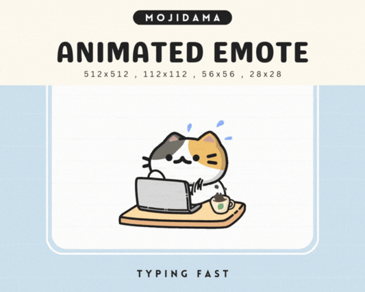 Cat White Orange Black Typing Fast Emotes