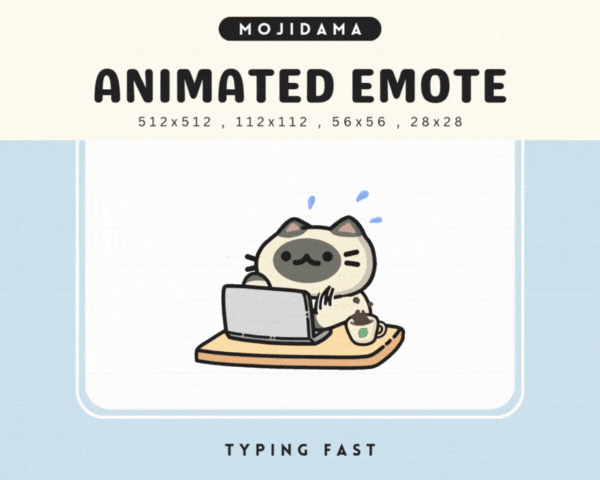 Cat Cream Black Typing Fast Emotes