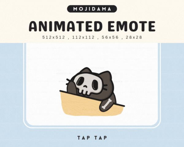 Skull Cat Tap Tap Emotes