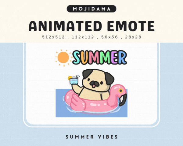 Pug Summer Vibes Emotes