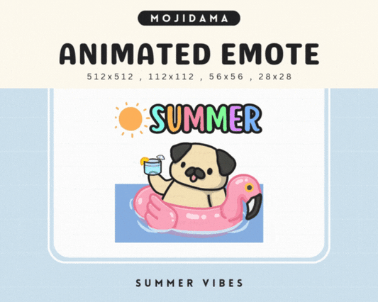 Pug Summer Vibes Emotes
