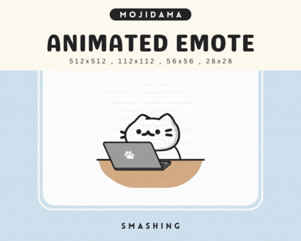 Cat White Smashing Emotes