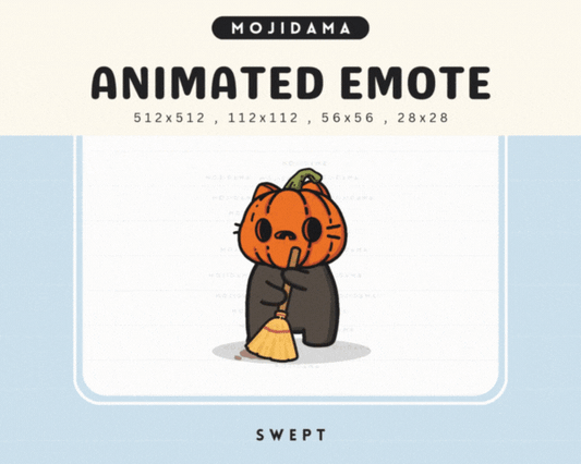 Pumpkin Cat Broom Emotes