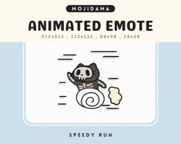 Skull Cat Speedy Run Emotes