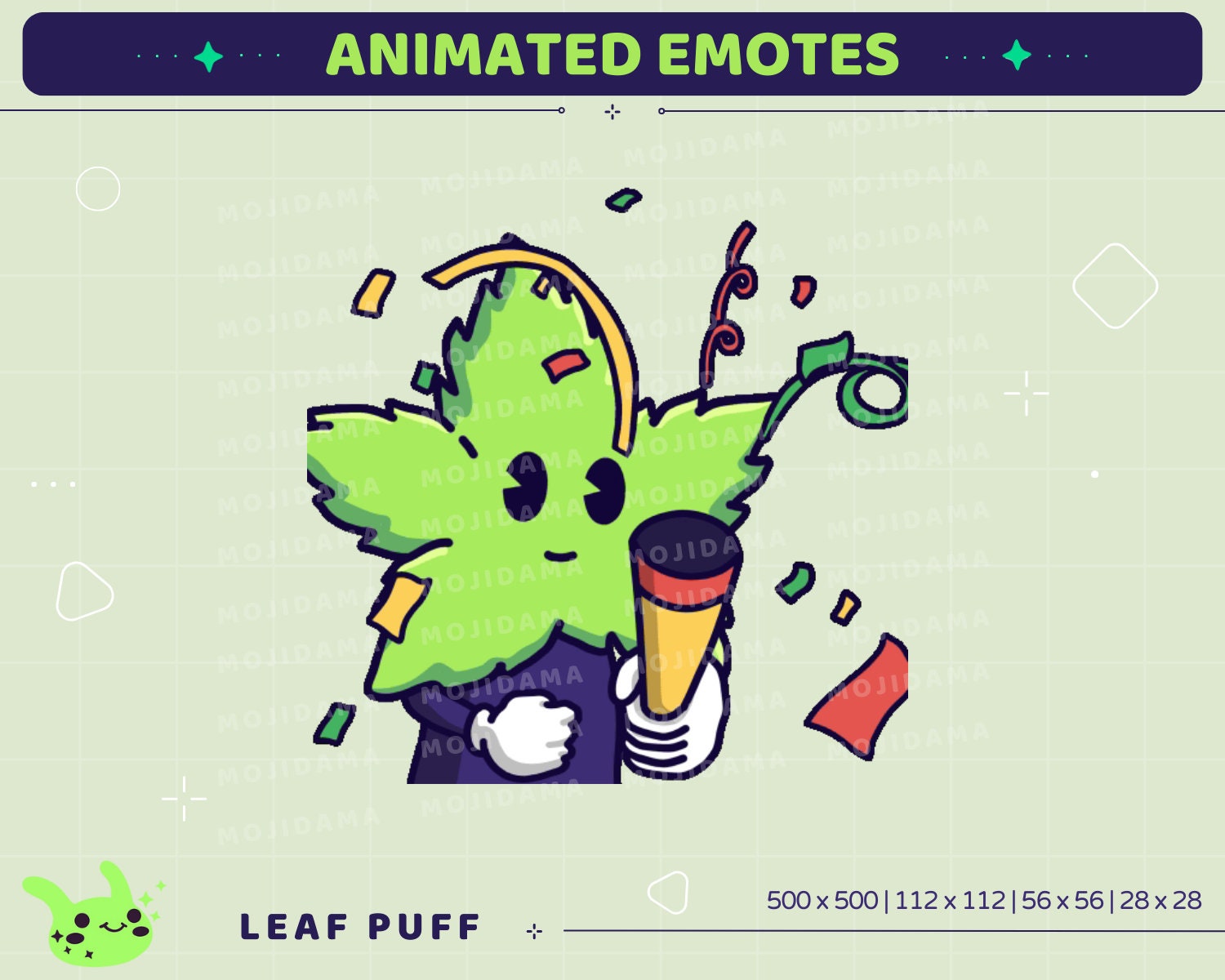 Leaf Emotes Animation Bundle: Funny Plant Twitch Stream Pack (GIF)