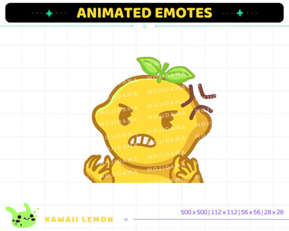 Kawaii Lemon Animated Emotes: Twitch Stream Pack (Digital Download)