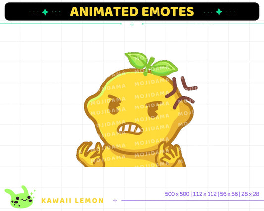 Kawaii Lemon Animated Emotes: Twitch Stream Pack (Digital Download)