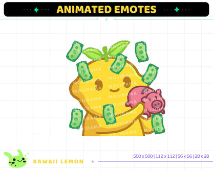 Kawaii Lemon Animated Emotes: Twitch Stream Pack (Digital Download)