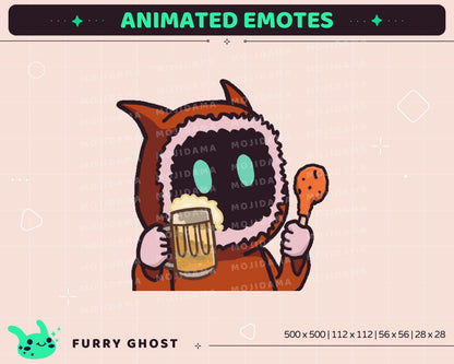 Furry Ghost Animated Emotes: Twitch Stream Pack (Digital Download)