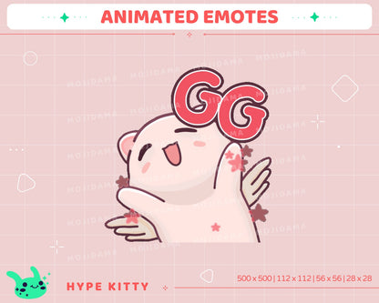 Hype Kitty Animated Emotes: Funny Twitch Stream Stickers (Digital Download)