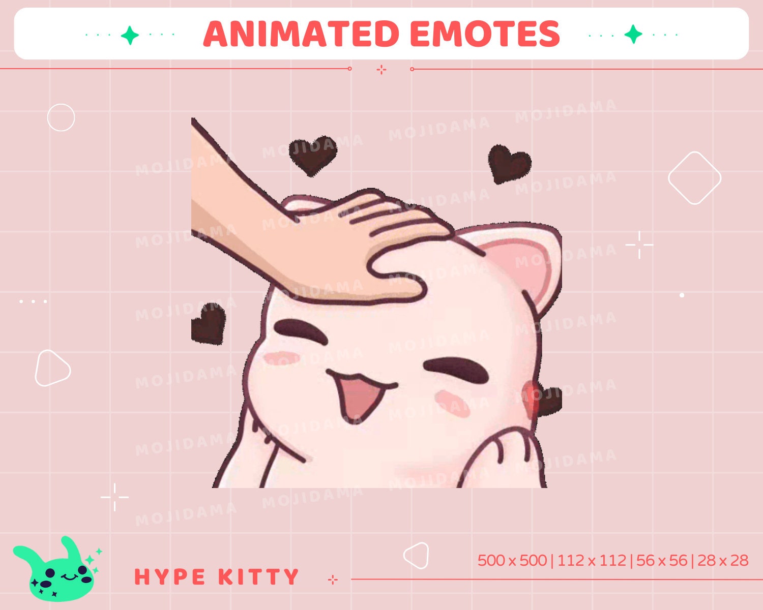 Hype Kitty Animated Emotes: Funny Twitch Stream Stickers (Digital Download)