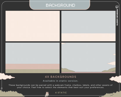 Bunny Twitch Animation Stream Overlay Animated Cute Rabbit Aesthetic Full Stream Package Lofi Stream Pack Kick Youtube Vtuber Just Chatting