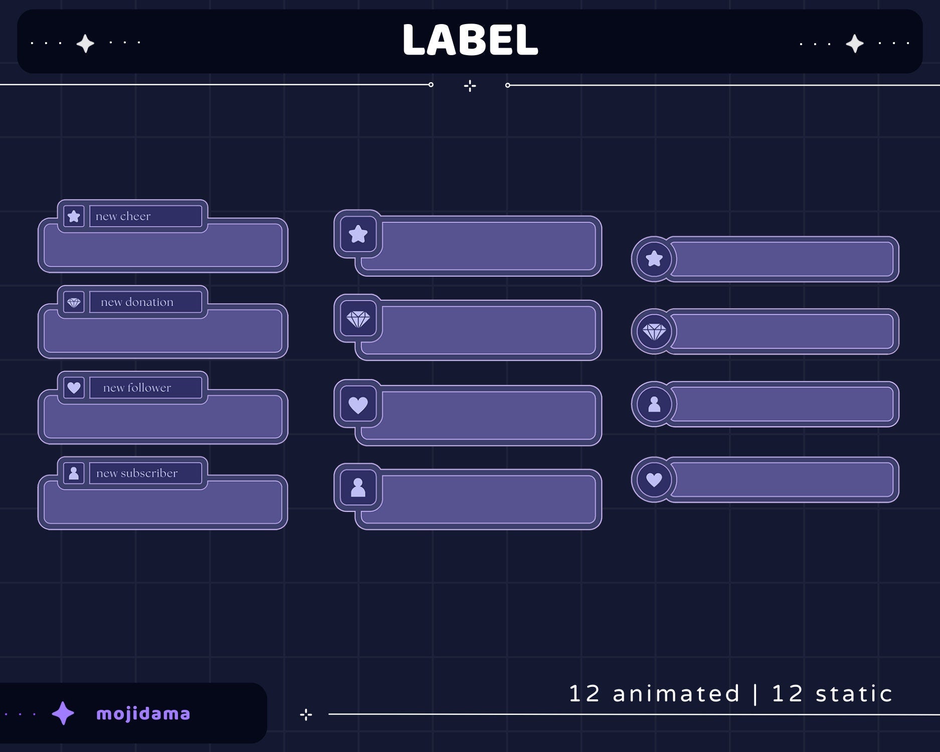 Galaxy Space Animation Stream Pack Dark Galaxy Star Animated Overlay Full Streaming Bundle Just Chatting Vtuber Friendly Emotes Panel Alerts