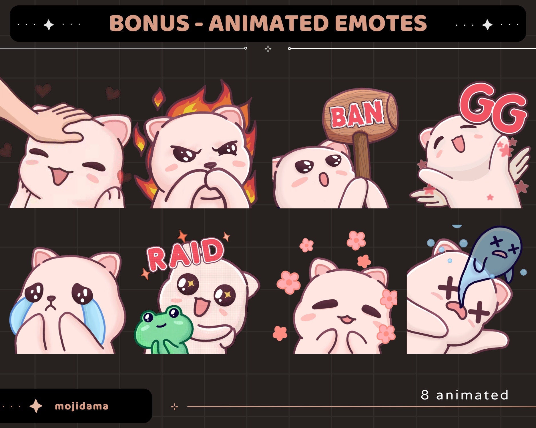 Black Space Animation Stream Pack Dark Aesthetic Star Animated Overlay Full Package Streaming Bundle Just Chatting Vtuber Friendly Emotes