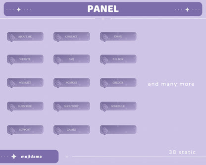 Purple Sky Animated Stream Pack: Lofi Violet Overlay, Emotes, Panels (Digital Download)