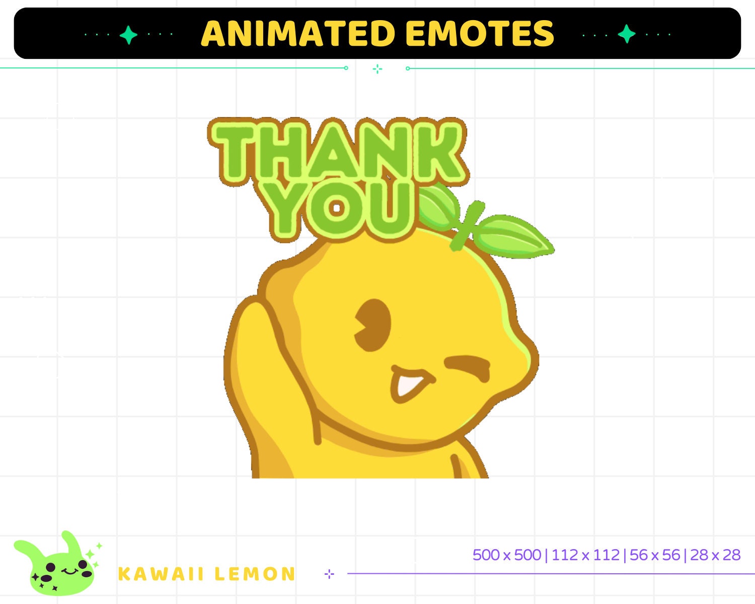 Kawaii Lemon Animated Emotes: Twitch Stream Pack (Digital Download)