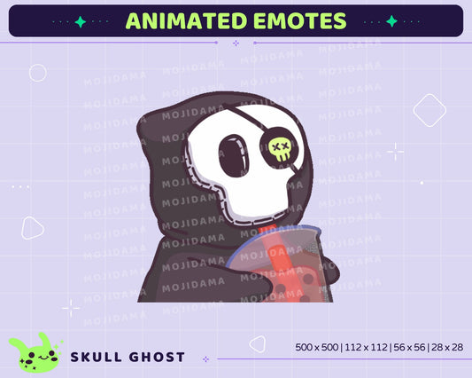 Skull Ghost Animated Emotes Bundle: Twitch Stream Pack (GIF)