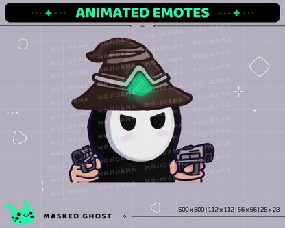 Masked Ghost Animated Emotes: Twitch, Discord, Kick (GIF/ZIP)