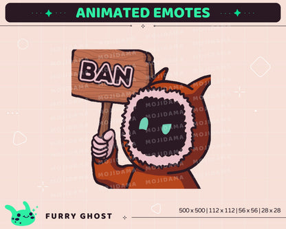 Furry Ghost Animated Emotes: Twitch Stream Pack (Digital Download)