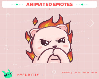 Hype Kitty Animated Emotes: Funny Twitch Stream Stickers (Digital Download)