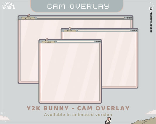 Y2K Bunny Cam Overlay: Animated Stream Overlay (Digital Download)
