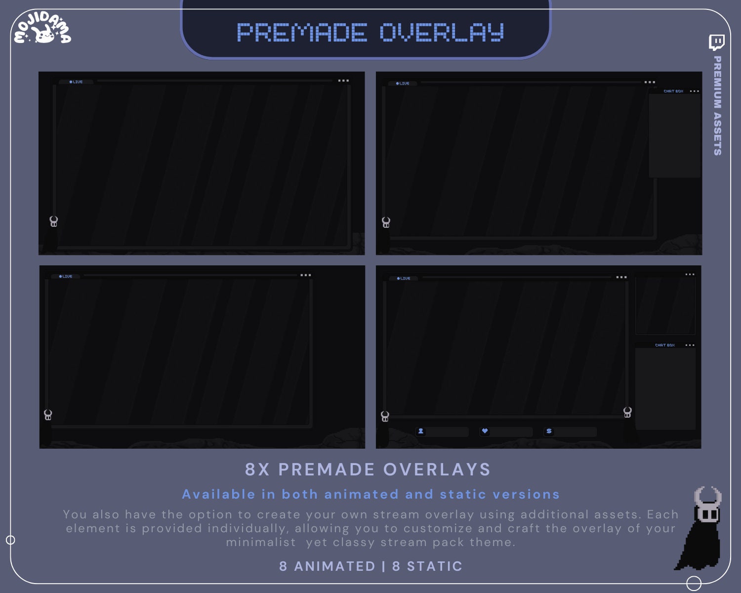 Halloween Stream Animation Overlay Animated Ghost Twitch Streaming Full Package Dark Aesthetic Lofi Streamer Pack Cozy Bundle Spooky Demon