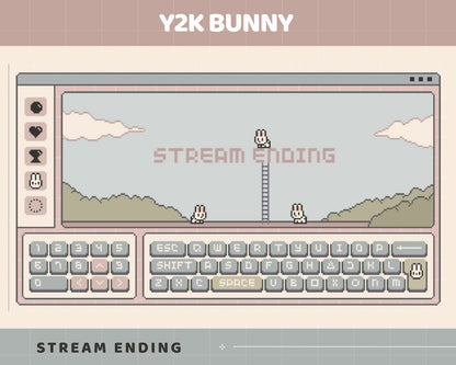 Y2K Bunny Lofi Animated Twitch Stream Screens (Digital Download)