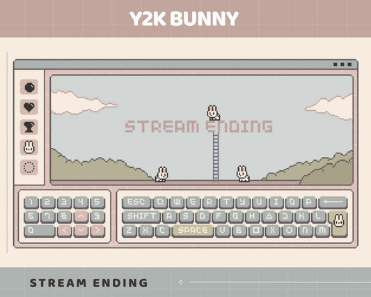 Y2K Bunny Lofi Animated Twitch Stream Screens (Digital Download)