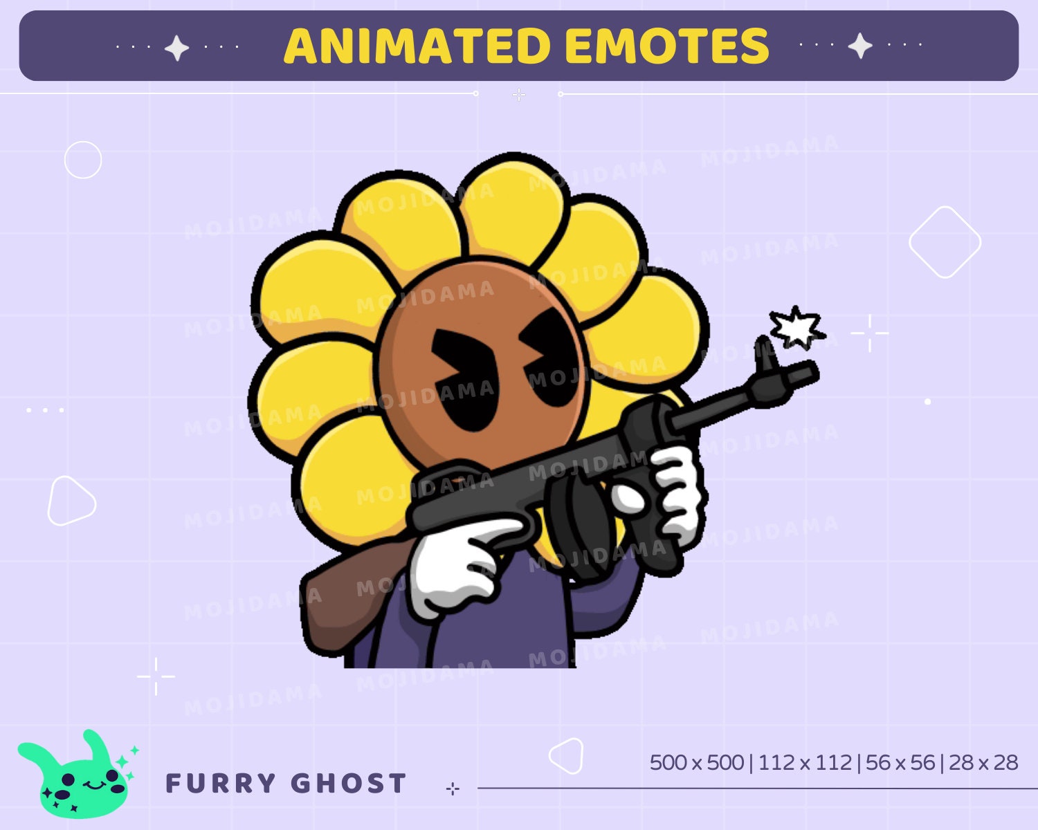 Flower Emotes Animation Funny Plant Animated Cute Emote Set Sus Sub Raid Ban Kawaii Yes Happy Sad Cat Bunny Twitch Kick Bundle Full Pack