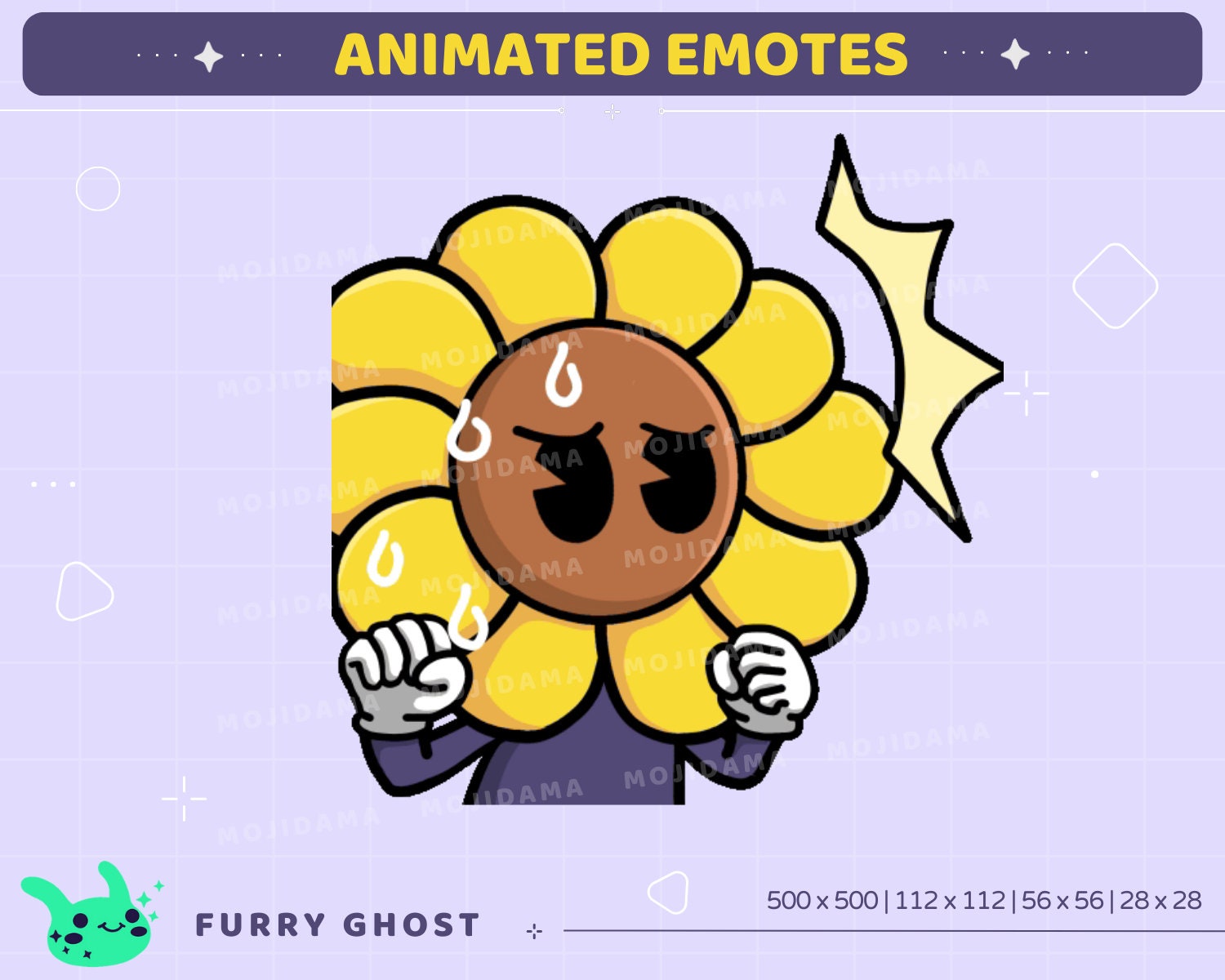 Flower Emotes Animation Funny Plant Animated Cute Emote Set Sus Sub Raid Ban Kawaii Yes Happy Sad Cat Bunny Twitch Kick Bundle Full Pack