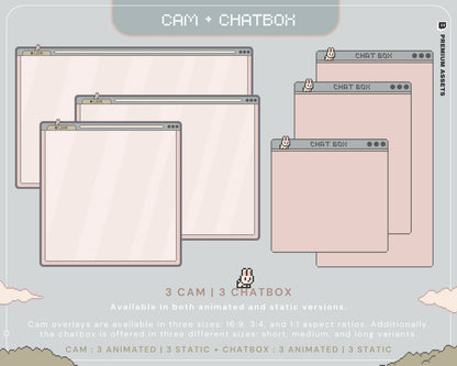 Bunny Twitch Animation Stream Overlay Animated Cute Rabbit Aesthetic Full Stream Package Lofi Stream Pack Kick Youtube Vtuber Just Chatting