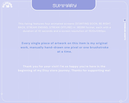 Blue Star Animated Stream Screens: Lofi Cozy Space (WEBM)