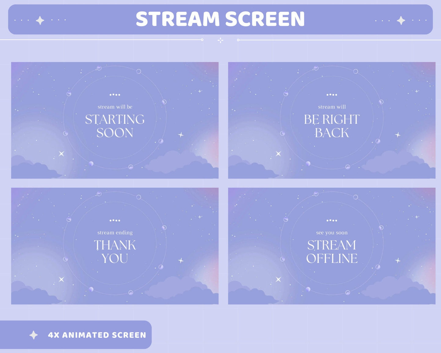 Blue Star Animated Stream Screens: Lofi Cozy Space (WEBM)