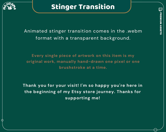 Galaxy Green Stinger Transition: Animated Twitch Overlay (Digital Download)