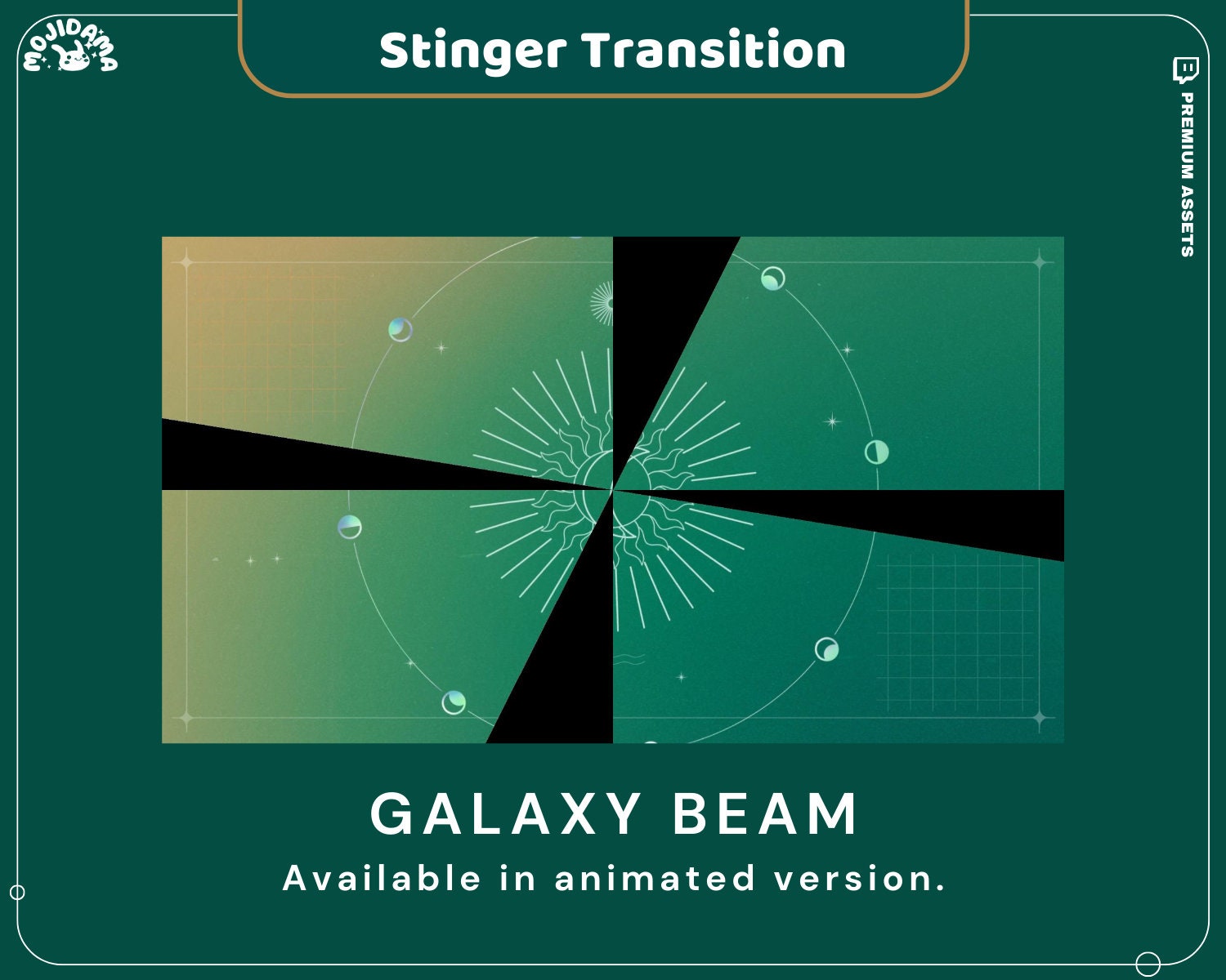 Galaxy Green Stinger Transition: Animated Twitch Overlay (Digital Download)