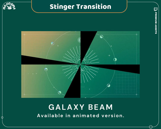 Galaxy Green Stinger Transition: Animated Twitch Overlay (Digital Download)