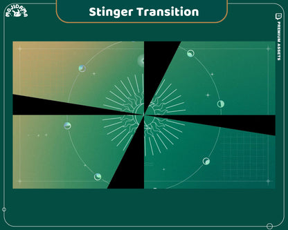 Galaxy Green Stinger Transition: Animated Twitch Overlay (Digital Download)